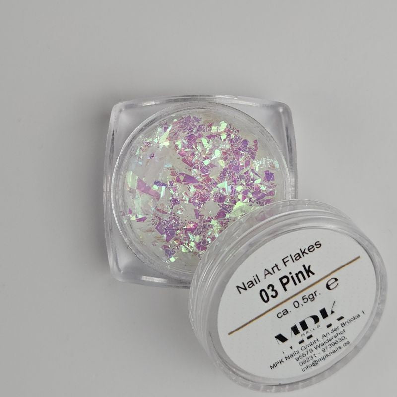 Nail Art Flakes mit Farbwechsel 03) Pink