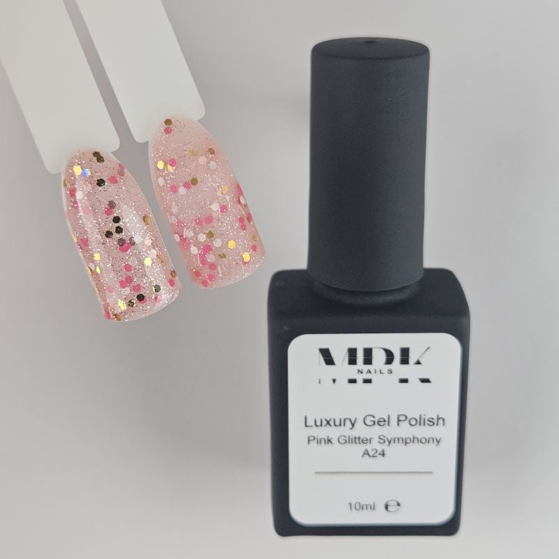 Luxury UV Nagellack A24 Pink Glitter Symphony