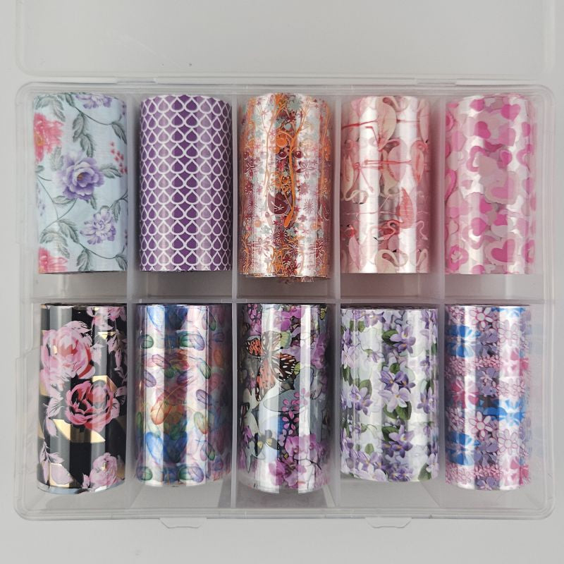 10x Nailart Transfer Folie in Box #26-07