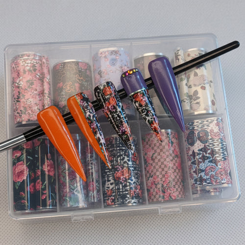 Bild 1 in Galerieansicht laden. 10x Nailart Transfer Folie in Box #32