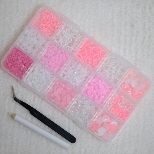 Bild 1 in Galerieansicht laden. Nailart Overlays - Set in pink, weiß & rosa