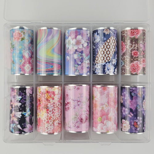 Bild 1 in Galerieansicht laden. 10x Nailart Transfer Folie in Box #9-07