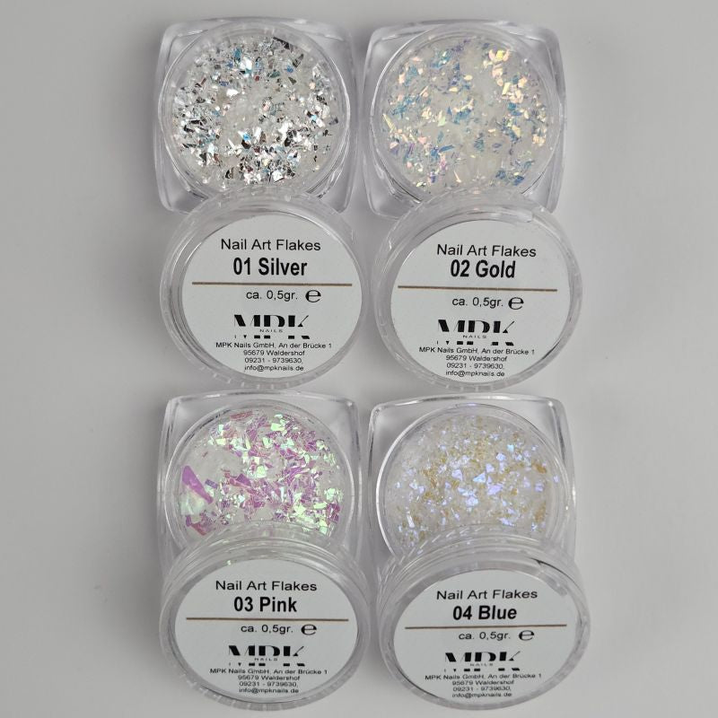4x Nail Art Flakes mit Farbwechsel im Set