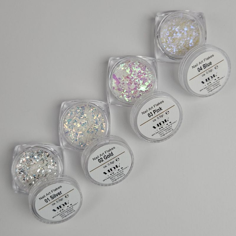 4x Nail Art Flakes mit Farbwechsel im Set