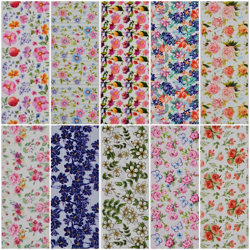 10x Nailart Transfer Folie in Box #Flowers
