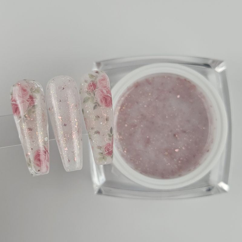 Glitter Builder Gel Rosé Crystal