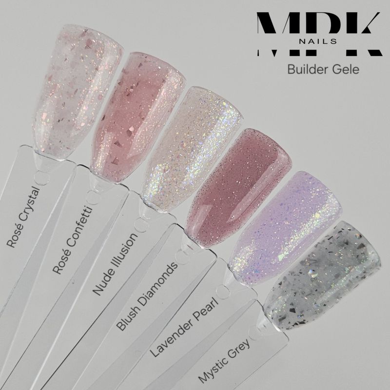 6x Glitter Builder Gel im Set