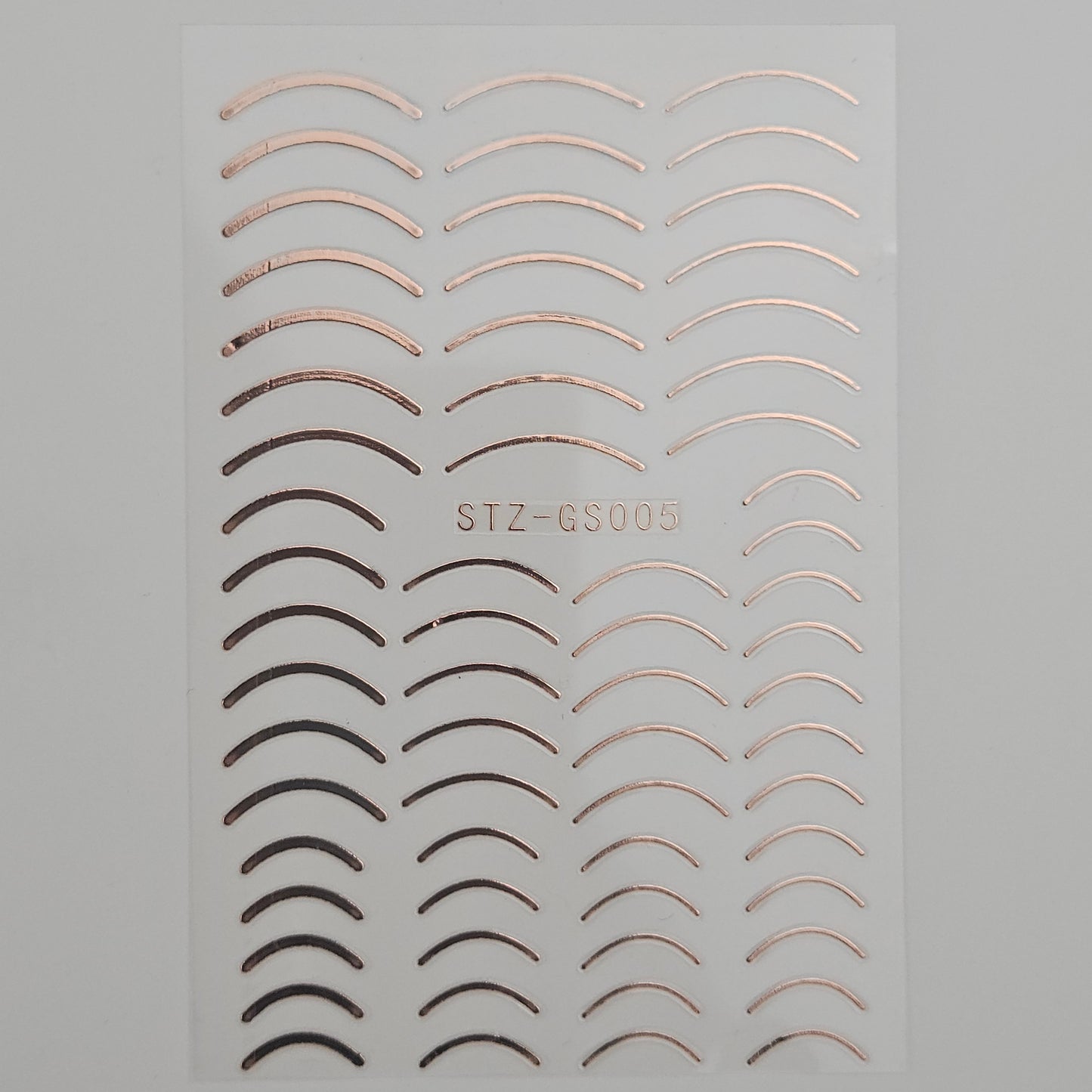 Metallic Nail Sticker Stripes rosegold - gebogen
