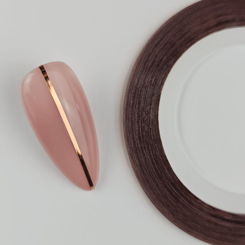 Nailart Zierstreifen Kupfer