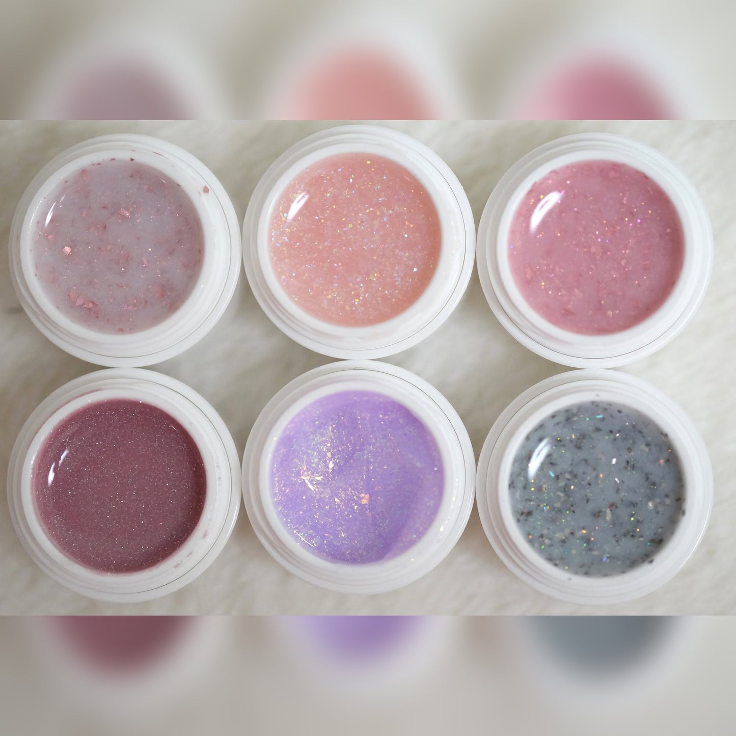 6x Glitter Builder Gel im Set