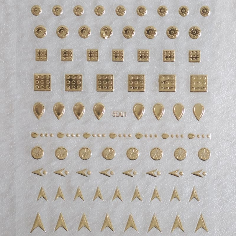 Nail Sticker gold - 5D 01